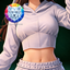 👕Top Hoodie Cropped Sculpté logo