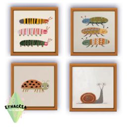 Cute insects kids logo