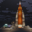 Artemis II Rocket and lunar base. logo