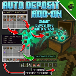Auto Deposit Items "Organize your inventory after a long adventure" logo