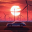 Animated Car Sunset Ui logo