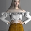 🎀Melli🎀 frilly offsoulders top by tslok logo