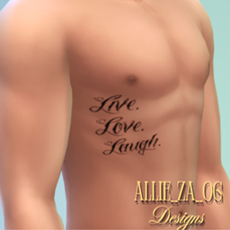 Love in Motion Right Side upper body tattoo Male  Base Game logo