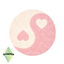 Yin Yang Heart Rug logo