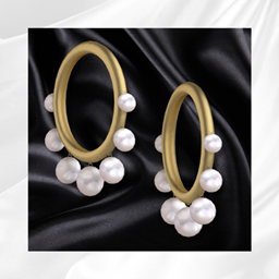 Golden Multi Pearl Hoop Earring logo