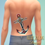 Marked by the Sea Anchor Lower back tattoo Male logo