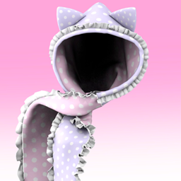 [SUSHI77] S247 Cat's ears (Steamed cat-ear shaped bread) hat scarf logo