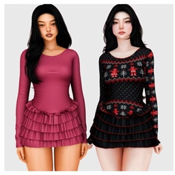 Frill Sleeve Dress🎀 - The Sims 4 Create a Sim - CurseForge