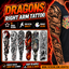 Dragons right arm tattoo by Jochi logo