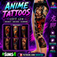 Anime tattoos left leg by Jochi logo