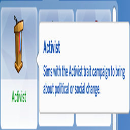 kiarasims Activist Trait / translation spanish by Monisims logo