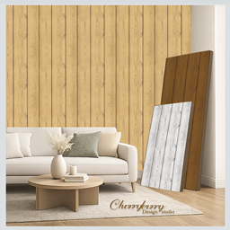 Asymmetric Wood Panel Wallpaper | WP-15