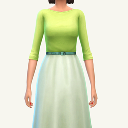 skirt and boat neck tee outfit recolour logo