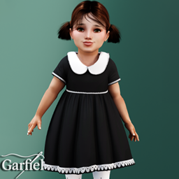Toddler - Vintage lace collar dress with soft gathered skirt logo