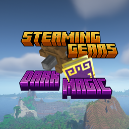 Steaming gears and dark magic logo