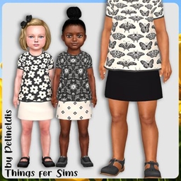 Toddler Onyx and Ivory Mini Skirt logo