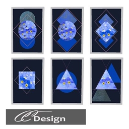Modern botanical graphics in blue logo