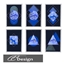 Modern botanical graphics in blue logo