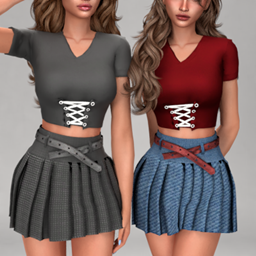 Layla - Pleated skirt with belt (sugar & spice set) project image
