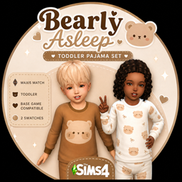 Bearly Asleep 🧸 Toddler Pajama Set (Sims 4 CC) logo