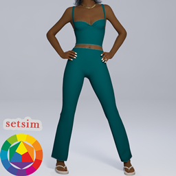 Setsim top and pants set logo