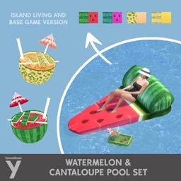 Watermelon And Cantaloupe Pool Set By YannaSims4 | Chinese Translation logo