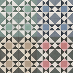 Verdant Geometry - 4 swatch floor tiles logo