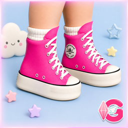 Platform High Top Sneakers (Toddler) – Chunky Canvas High Tops, Y2K Casual Style logo