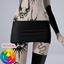 Setsim leather mini skirt logo