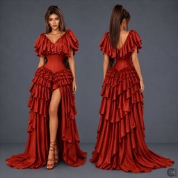 Ruffled Corseted Gown project image