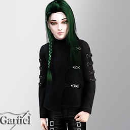 Child - Dark gothic layered top with buckled edgy details logo
