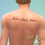 Never Back Down Male Upper Back Tattoo BASE GAME logo
