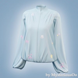 Soft print puff sleeve jacket logo