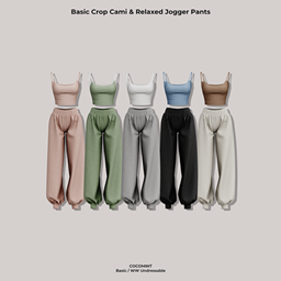 [cocomint] Basic Crop Cami & Relaxed Jogger Pants project image