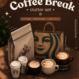 ☕ Coffee Break - clutter set ♡ logo
