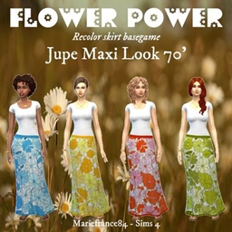 Maxi skirt//Look vintage//Recolor skirt basegame logo