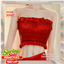 Ruched Strapless Ruffle Trim Top logo