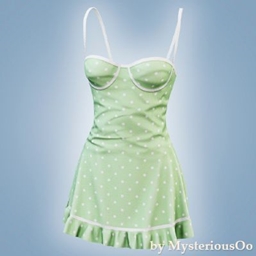 Polka dot bustier mini dress logo