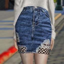 Stealth denim skirt mesh by tslok logo