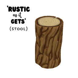 Rustic as it gets Stool logo