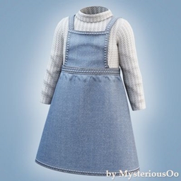 Toddler - Denim pinafore dress logo