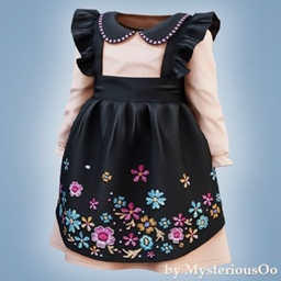 Toddler - Floral embroidered pinafore dress logo
