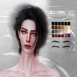 [SIMS4/TS4]P.PENG Eyebrow No.6 v_1~2 HQ non HQ logo