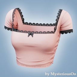 Lace trim square neck top project image