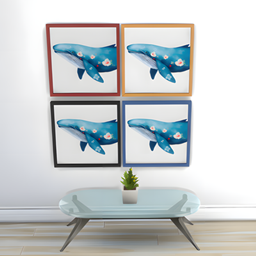 Blooming Whale Watercolor Wall Art (Pastel Ocean Whale Collection) project image