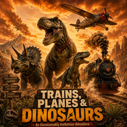 Trains Planes and Dinosaurs logo