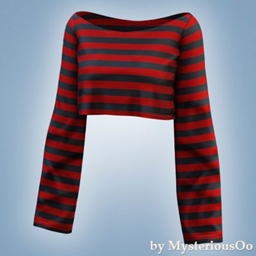 Striped cropped long sleeve top project image
