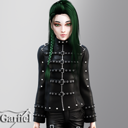 Child - Dark industrial jacket with straps and stud accents project image