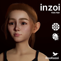 inZOI Kids Hair - Pony Tail with Bun Tie #007 (PHYSICS) project image