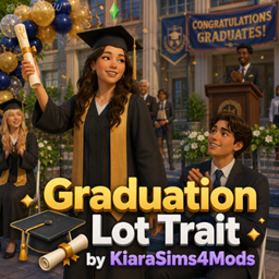Graduation Lot Trait by KiaraSims4Mods  - Tradução PTBR logo
